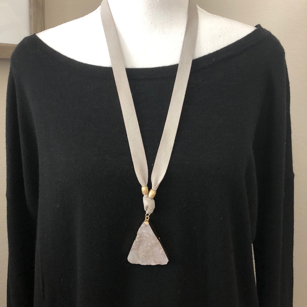 Gorgeous grey quartz necklace
